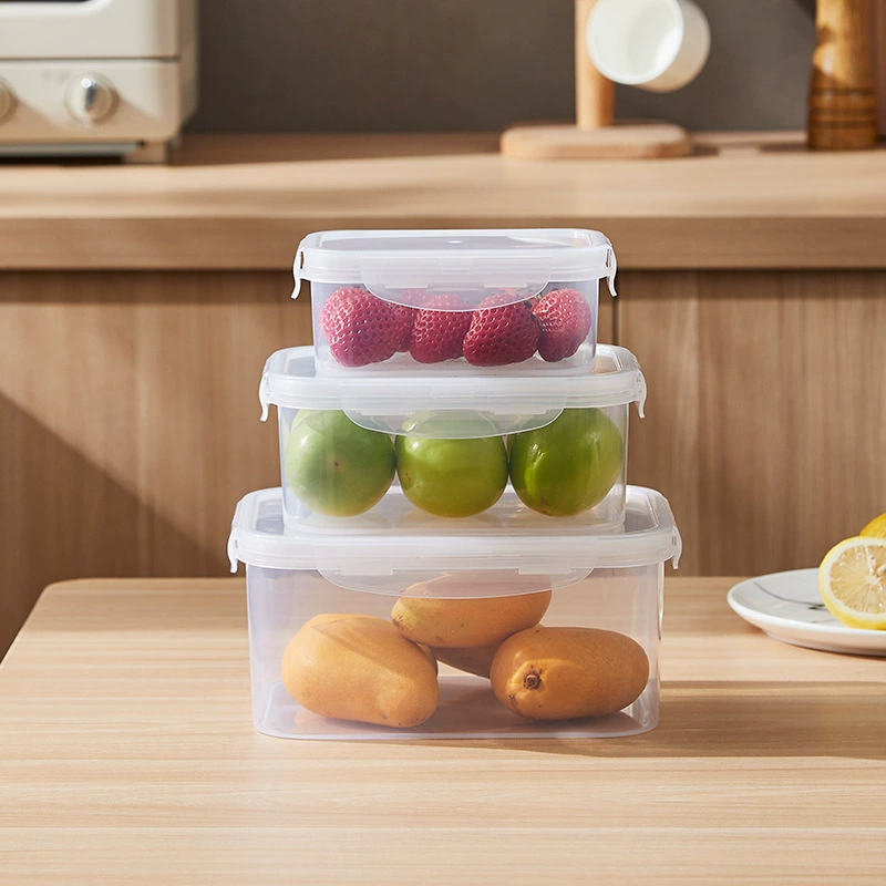 Изготовленный на заказ Бытовой Холодильник прозрачный ящик для хранения свежих продуктов прямоугольный ящик для хранения фруктов и овощей герметичный кухонный резервуар с пряжкой