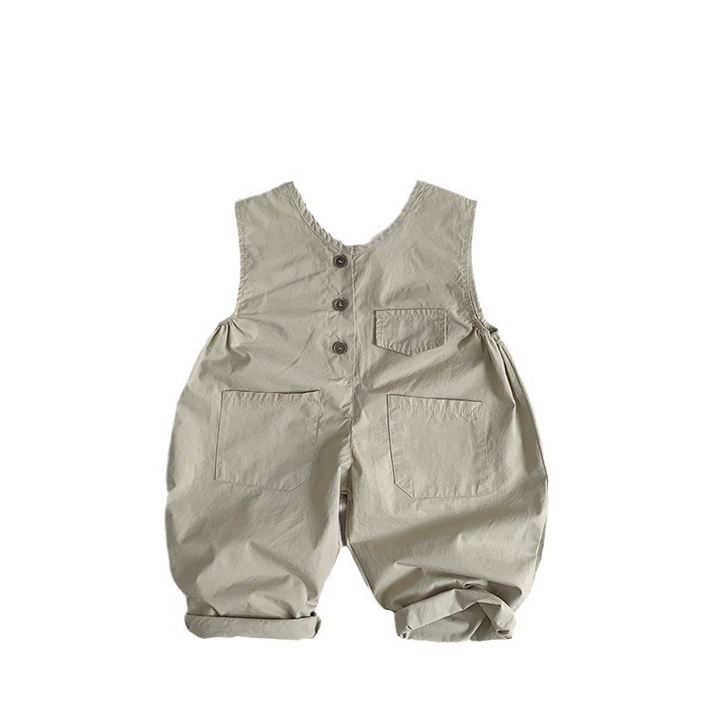 Summer children's thin retro overall for men and women, Korean style, children's clothing