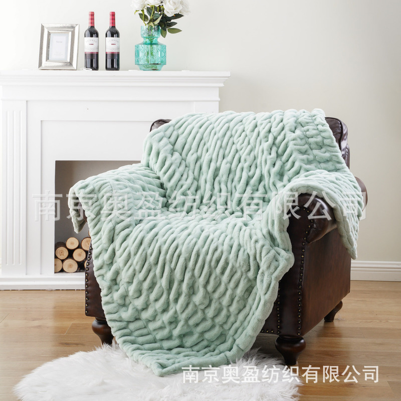 出口外贸毛毯双层保暖绒毯仿兔毛短毛加厚毯子卧室沙发盖毯毛绒毯|undefined
