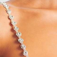 Alibaba.com Cross-border Fashion Flower Shoulder Chain with Sparkling Water Diamond, Simple and Elegant, European and American Evening Dress Shoulder Strap Accessory for Women