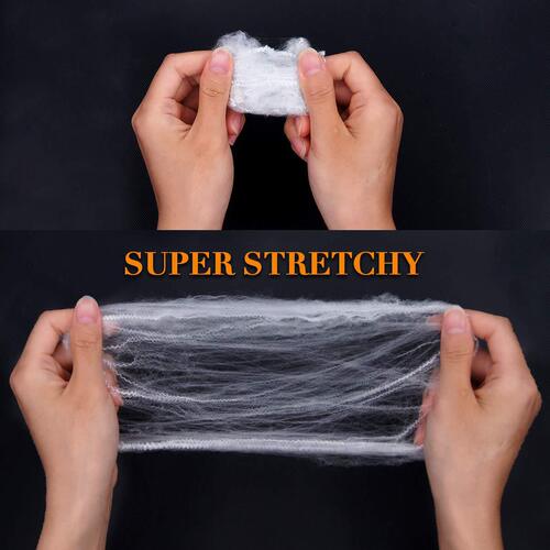 Halloween spider web cotton spider web plastic small spider bar mystery room haunted house outdoor decoration props wholesale cross-border