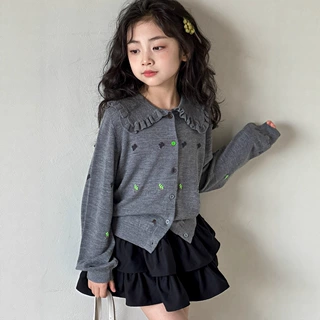 小红鱼女童毛衣春秋款2026新款儿童针织开衫外套童装亲子秋装上衣