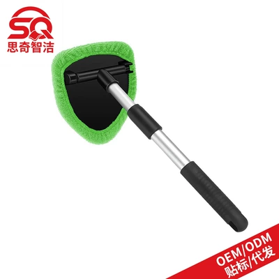 Cross-Border Car Windshield Defogging Car cleaning tools - 1-pentagonal-plastic-piece-1-green-cloth-cover