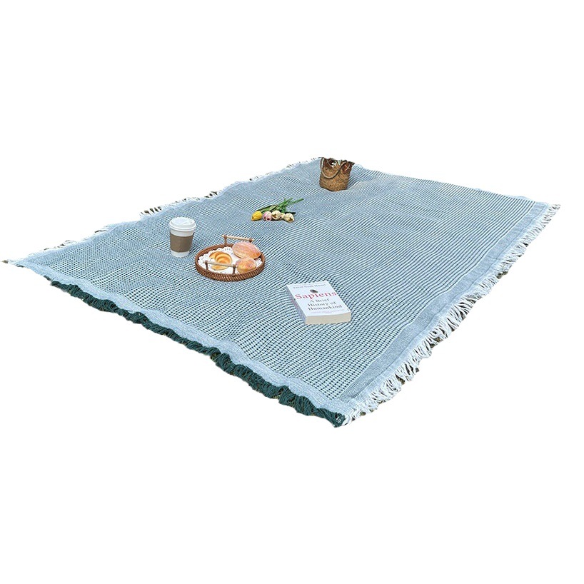 Outdoor Picnic Mat Linen Tablecloth Camping Style Blanket Atmosphere Tablecloth Picnic Mat Outing Car Trunk Mat