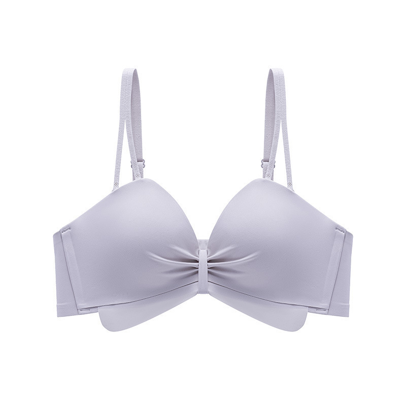 C23 piel suave, cerosa y suave, cómoda sin anillo de acero, pecho pequeño, recogido, ropa interior anti-caída, sujetador ajustable para mujer, mujer
