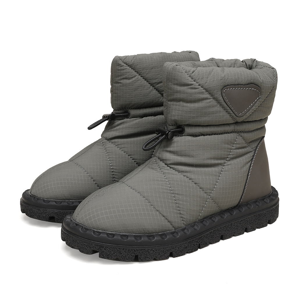 Copo de nieve de nueve colores versión pública transfronteriza comercio exterior Rusia avanzada mate patrón oscuro moda verde botas de nieve cálidas cabello grueso