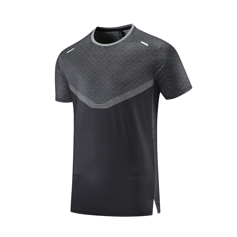 Verano de los hombres de negocios casual de secado rápido ropa de seda de hielo de manga corta deportes cuello redondo Camiseta de la aptitud UA misma camiseta impresa LOGOTIPO