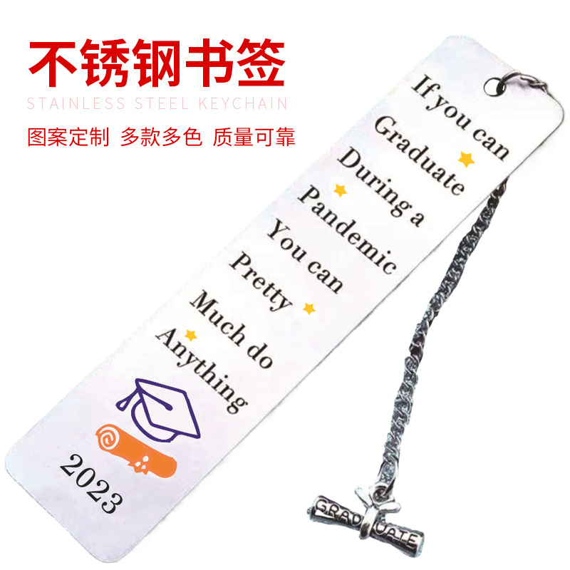 2023 nuevo color de acero inoxidable marcador doctor Cap graduación temporada regalo del día del maestro color de impresión de metal marcador