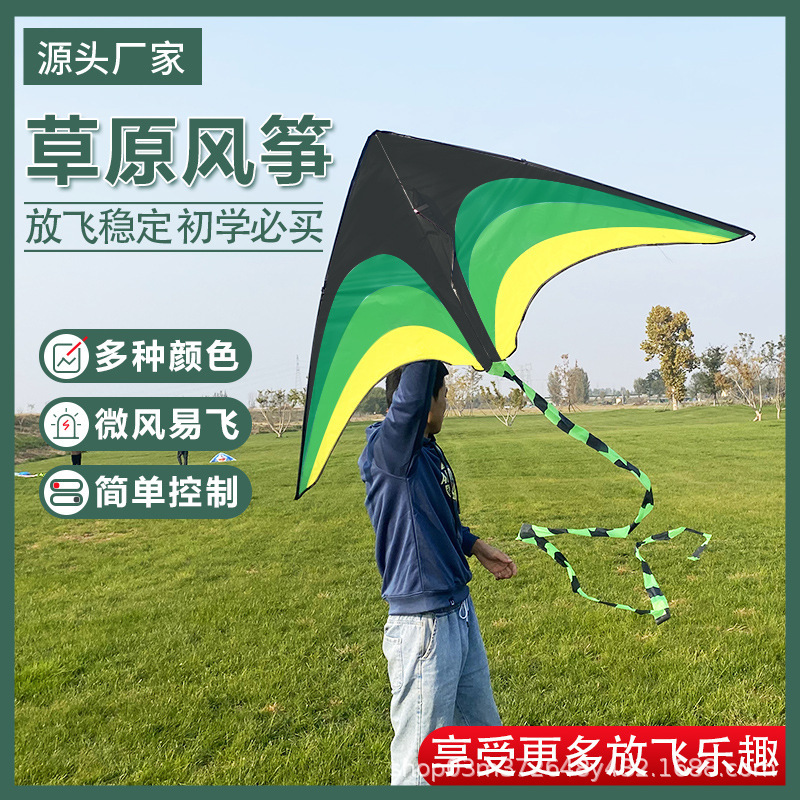 Weifang kite wholesale spring, summer, autumn and winter Grassland Kite breeze easy to fly children adult large long tail kite