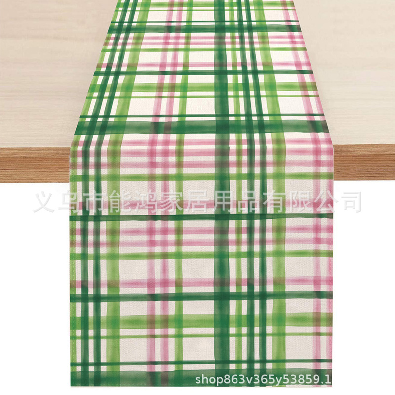 国境を越えて人気のある聖パトリックの日のテーブル旗の家庭装飾プリントテーブルのマットのお茶の数蓋の布の亜麻のテーブルの旗|undefined