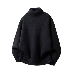 黑色高领毛衣男款秋冬季加绒加厚慵懒高级感痞帅风cleanfit针织衫,男装针织衫/毛衣,星座614