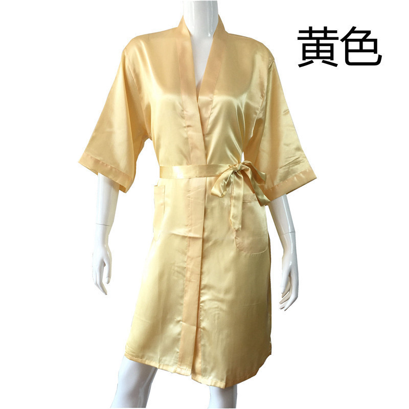 Pajamas for Women, Summer Ice Silk Thin Bathrobe, Sexy Long Nightgown, Spring and Autumn Bridal Robe, Bridesmaid Dress, Japanese Kimono