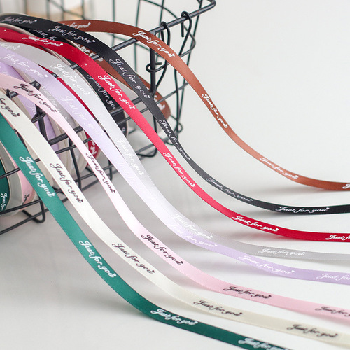 Meimuer 1cm wide English letter ribbon diy aromatherapy wax sheet plaster hanging rope bow dried flower ribbon