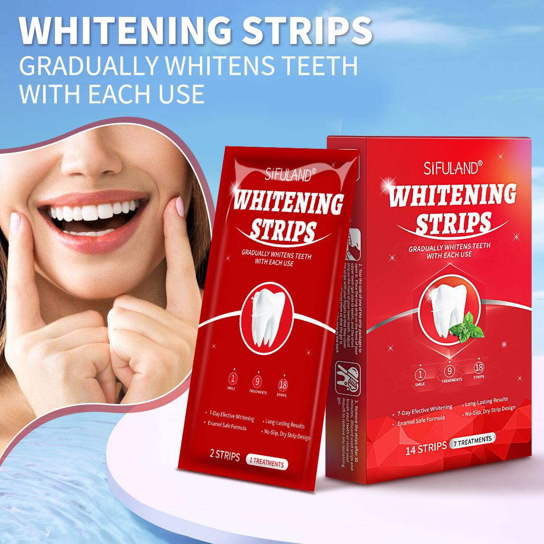 Cross-border best-selling whitening tooth strips for daily care, deep stain removal, teeth cleaning, oral care, and whitening