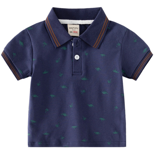Children's short-sleeved T-shirts, fashionable children's clothing, summer  boys' short-sleeved polo shirts, trendy baby slim-fitting tops