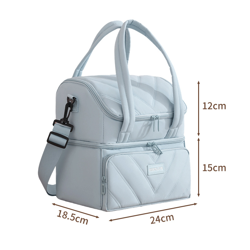 Amazon doble bolsa de almuerzo transfronteriza de gran capacidad bolsa de almuerzo de almuerzo de almuerzo de camping bolsas de aislamiento de hombro portátiles