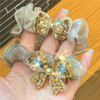 Crystal with bow, advanced hairgrip, sophisticated elite ponytail, hair rope, hair accessory, high-quality style