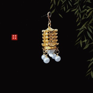 Luminous Palace Lantern Fan Pendant Creative Refrigerator Sticker Lantern Accessories Antique Pressure Placket Pendant Keychain Hanging Pendant