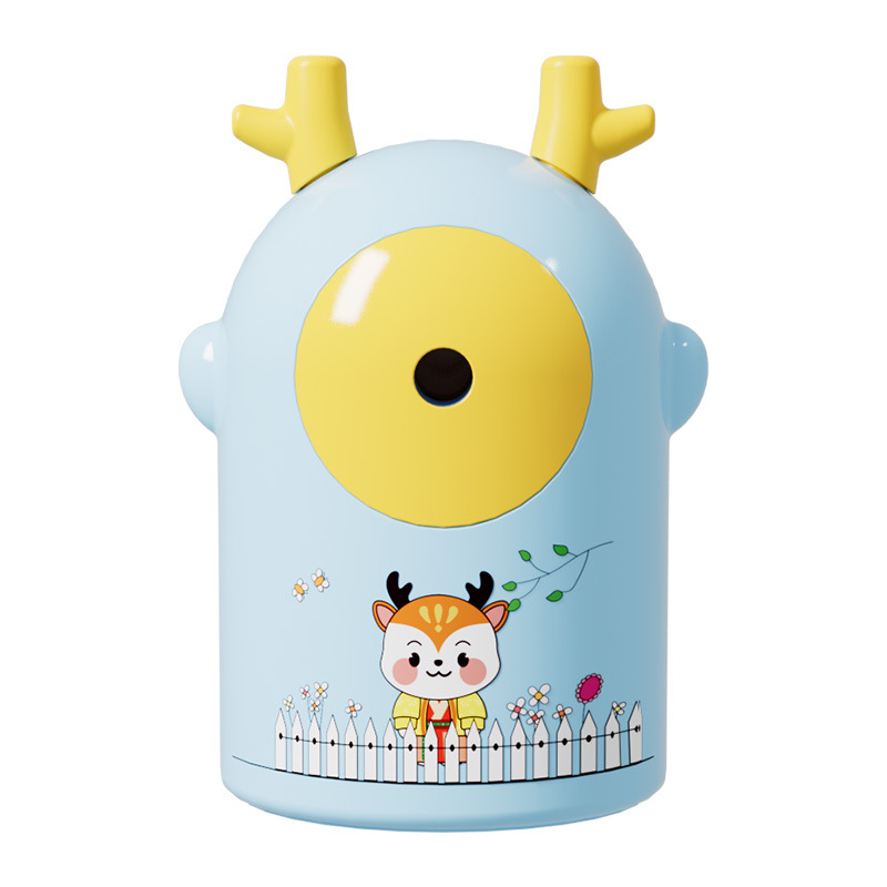 7817 Reno pequeño bolígrafo automático sacapuntas dibujos animados simple sacapuntas de manivela para niños moda papelería creativa