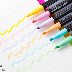 Korean MonaMie 601 Eye-Care Soft Color Series Fluorescent Highlighters for Handwritten Notes, Drawing, Marking, Thick Head Watercolor Pens