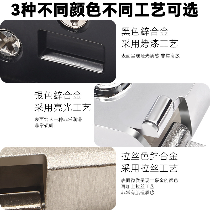 Bisagra de puerta de vidrio Bisagra de cobre Bisagra de puerta de gabinete Clip de vidrio sin orificios Vitrina de vidrio Clip de vidrio de puerta simple y doble