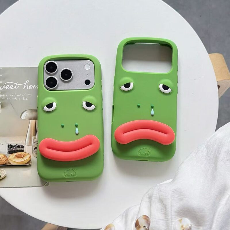 Cute Frog Sausage Mouth Folding Stand Iphone16 Apple 15 Suitable for 17/18Pro Max Phone Case 13 Cute Frog Sausage Mouth Folding Stand Iphone16 Apple 15 Suitable for 17/18Pro Max Phone Case 13