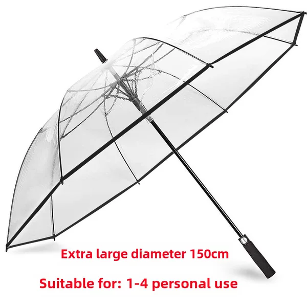 Environmentally Friendly Pvc Transparent Umbrella Large Oversized Golf Wind-Resistant Umbrella Long Handle Transparent Thickeneded Strong Printed Logo