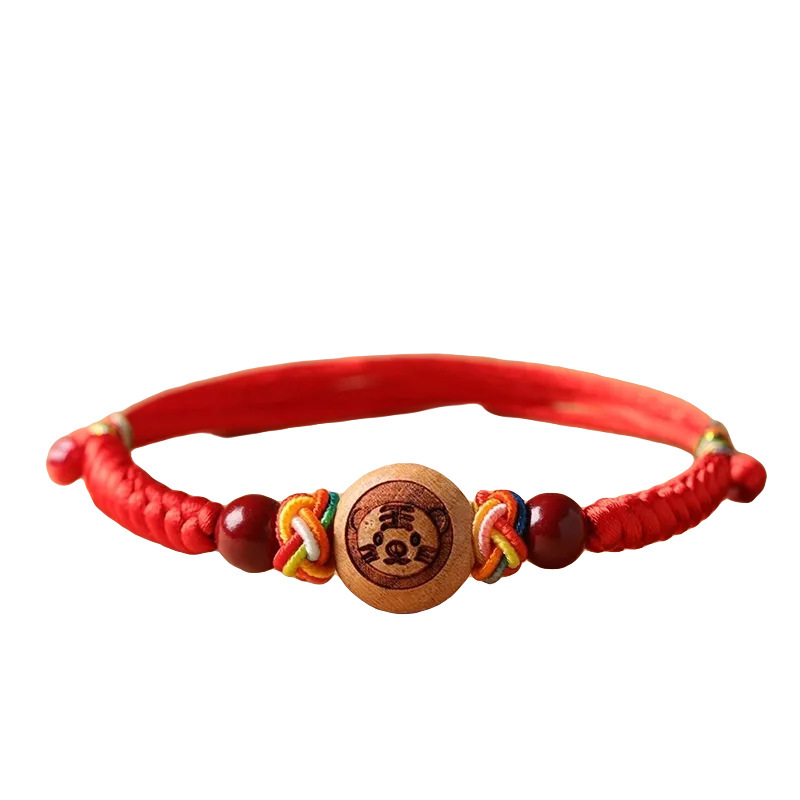 Bebés, bebés, niños, zodiaco, pulsera de madera de melocotón, pulsera de pulsera, pulsera de pulsera