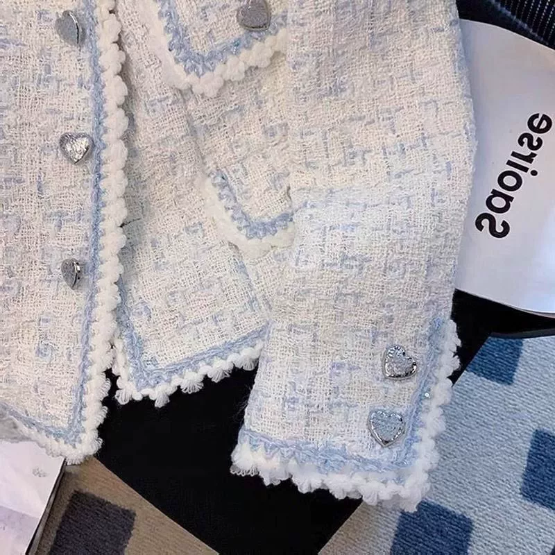 Демисезонная короткая куртка, французский стиль, стиль Chanel, западный стиль, приталенная