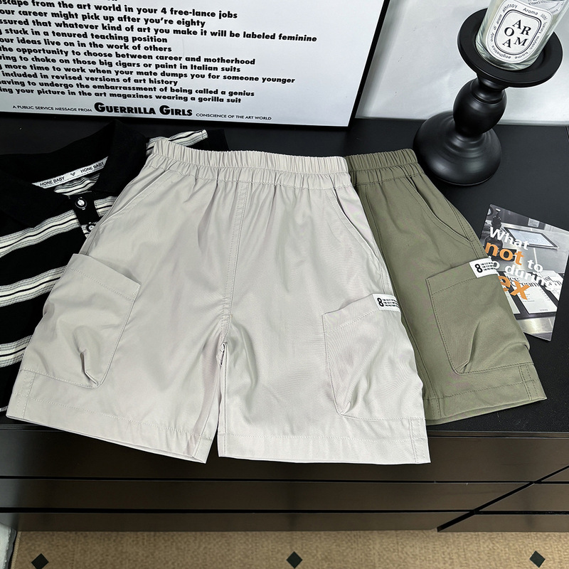 Boys' Work Shorts 2025 Children's Trendy Five-Point Shorts for Older Kids, Thin and Versatile, Sporty and Durable, Trendy Korean Style