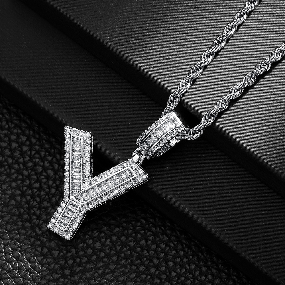 Hip-hop cross-border colgante de letras azúcar de cristal collar de zircon explosión ins joyería personalizada nicho diseño colgante para hombres y mujeres