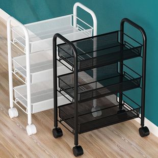 Kitchen Rack Floor-Standing Multi-Layer Mobile Household Trolley Vegetable and Fruit Basket Storage Multi-Functional Shelf