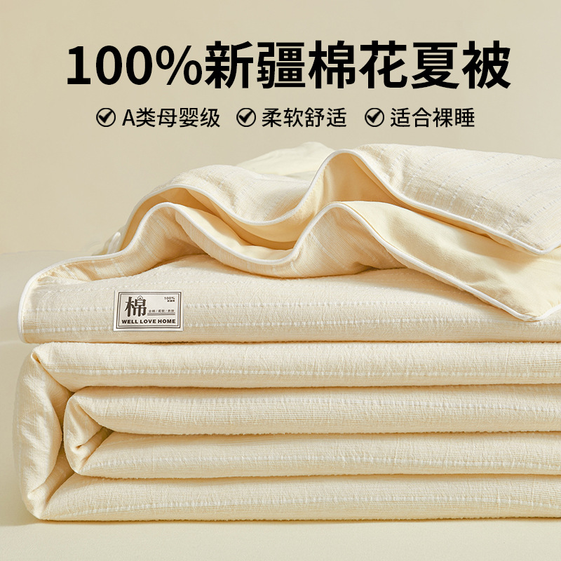 Class A Mother and Baby Grade Pure Cotton Summer Quilt 100% Xinjiang Cotton Summer Duvet Air Conditioning Quilt Full Cotton Children's Thin Bedding