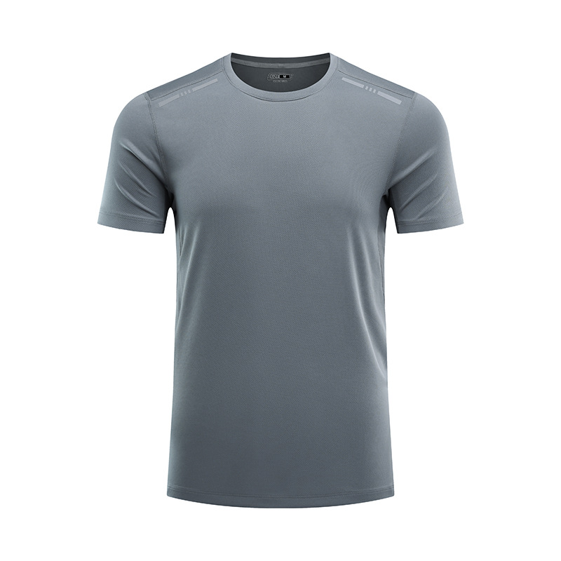 Ag de alta gama antibacteriano desodorante sudor absorción cuello redondo camiseta de publicidad deportiva reflectante de manga corta camiseta de secado rápido camiseta personalizada