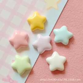 亮面小清新五角星 手绘星星 diy树脂配件手工发夹头绳饰品材料包