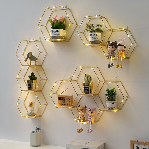 Wall-Mounted Shelf without Drilling, Bedroom Wall Decor, Creative Restaurant Milk Tea Wall Decor, Room Storage Arrangement