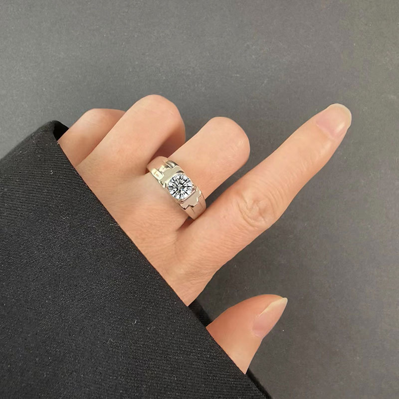 925 Sterling Silver Zircon Geometric Rings 925 Sterling Silver Rings display picture 2