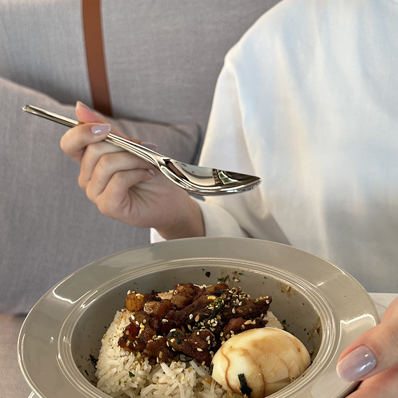 [Exportar a Alemania] 316 La comida principal de acero inoxidable es más cuchara cuchara cuchara cuchara de comida occidental cuchara engrosada sopa pequeña cuchara cuchara