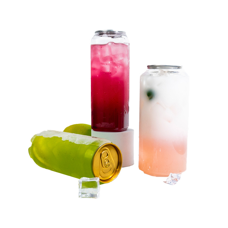 500ml botella de cerveza de plástico con tapa de jugo botella de té de leche PET latas de arroz con tapa botella de embalaje en stock image 6