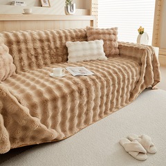 奶油風秋冬加厚兔毛絨沙發蓋布防貓抓沙發巾全包扶手沙發蓋巾批發