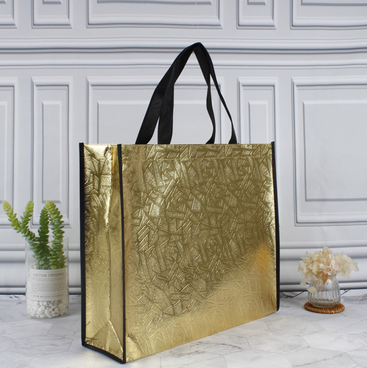 Láser laminado ropa bolsa de embalaje de regalo multicolor no tejido bolsa de publicidad bolso de compras logotipo imprimible