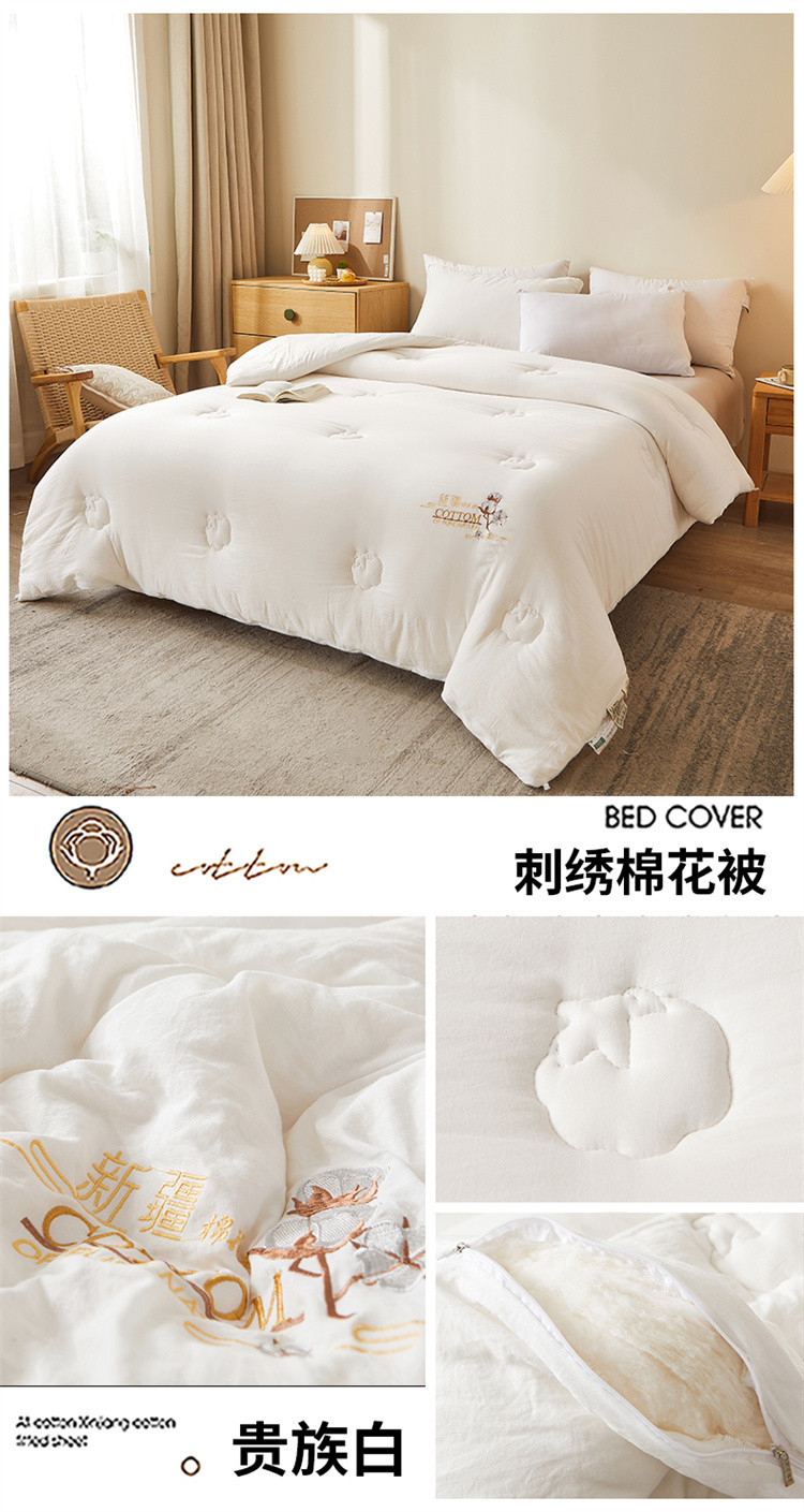 迹添雅 100%棉花被子亲肤水洗棉冬被芯春秋被