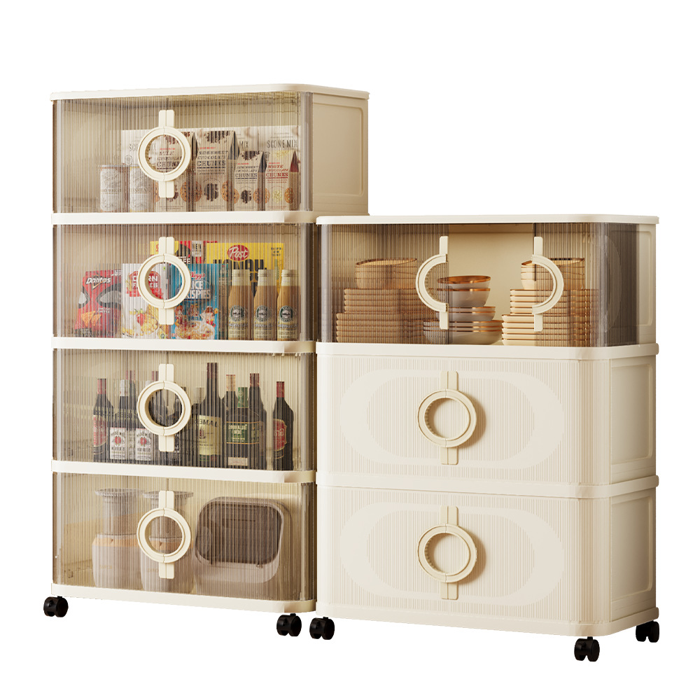 40-70厚の折りたたみ式引き戸付き多層収納キャビネット、リビングルームの軽食やおもちゃ用の家庭用収納キャビネット、シンプルな収納キャビネット