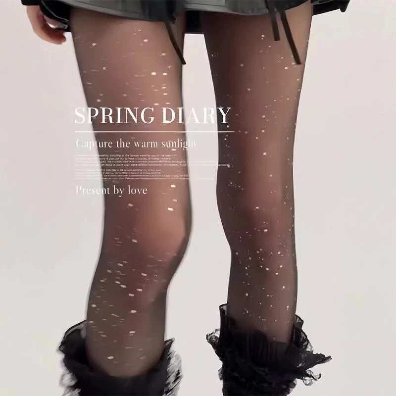 Nail sequins, demi-season ultra thin sexy tights
