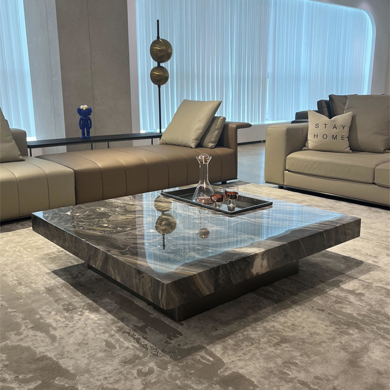 Italian Minimalist Rock Board Coffee Table Living Room Modern Simple Master Designer Square Suspension High-grade Tea Table