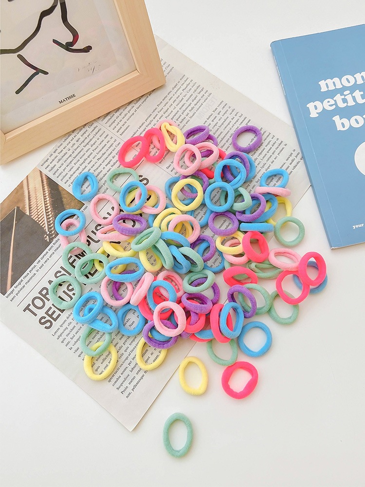 50 pieces/pack Gradient Daisy Towel Hair Tie Rubber Band Ponytail Hair Tie Girls Colorful Hair Tie