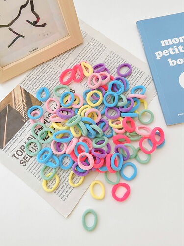 50 pieces/pack Gradient Daisy Towel Hair Tie Rubber Band Ponytail Hair Tie Girls Colorful Hair Tie