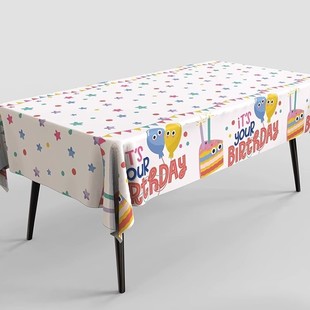 Birthday Party Disposable Tableware Tablecloth Dessert Table Kidsren's Birthday Outdoor Picnic Cloth Theme Decoration Props