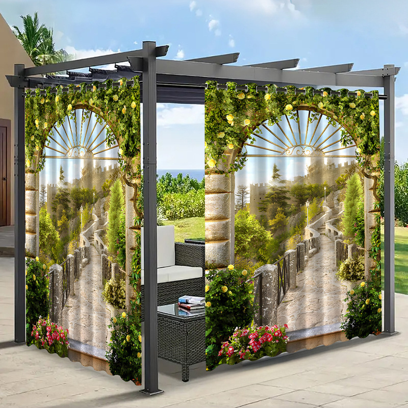 Cross-border Foreign Trade Outdoor Waterproof Curtain Window Screen Cross-border Amazon Modern Pavilion Sunshade Sunscreen Outdoor Landscape Department Cross-border Foreign Trade Outdoor Waterproof Curtain Window Screen Cross-border Amazon Modern Pavilion Sunshade Sunscreen Outdoor Landscape Department