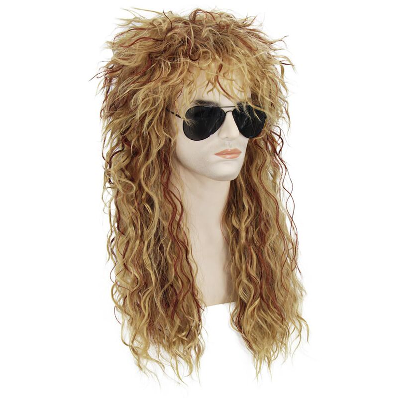 60S70S80S s curly hair men women rocker European and American wig rock punk hip hop party flower arm